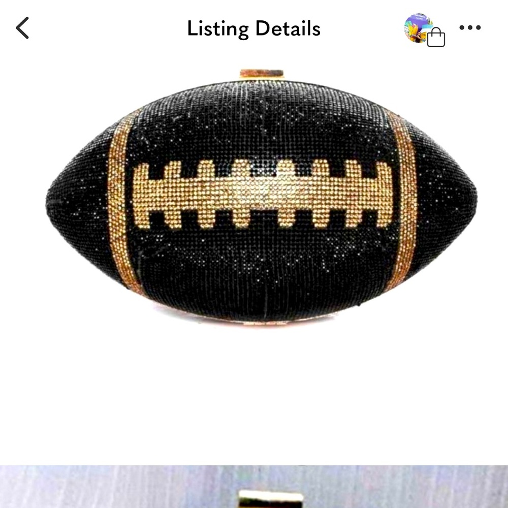 Black and gold rhinestones bling football great for your favorite team